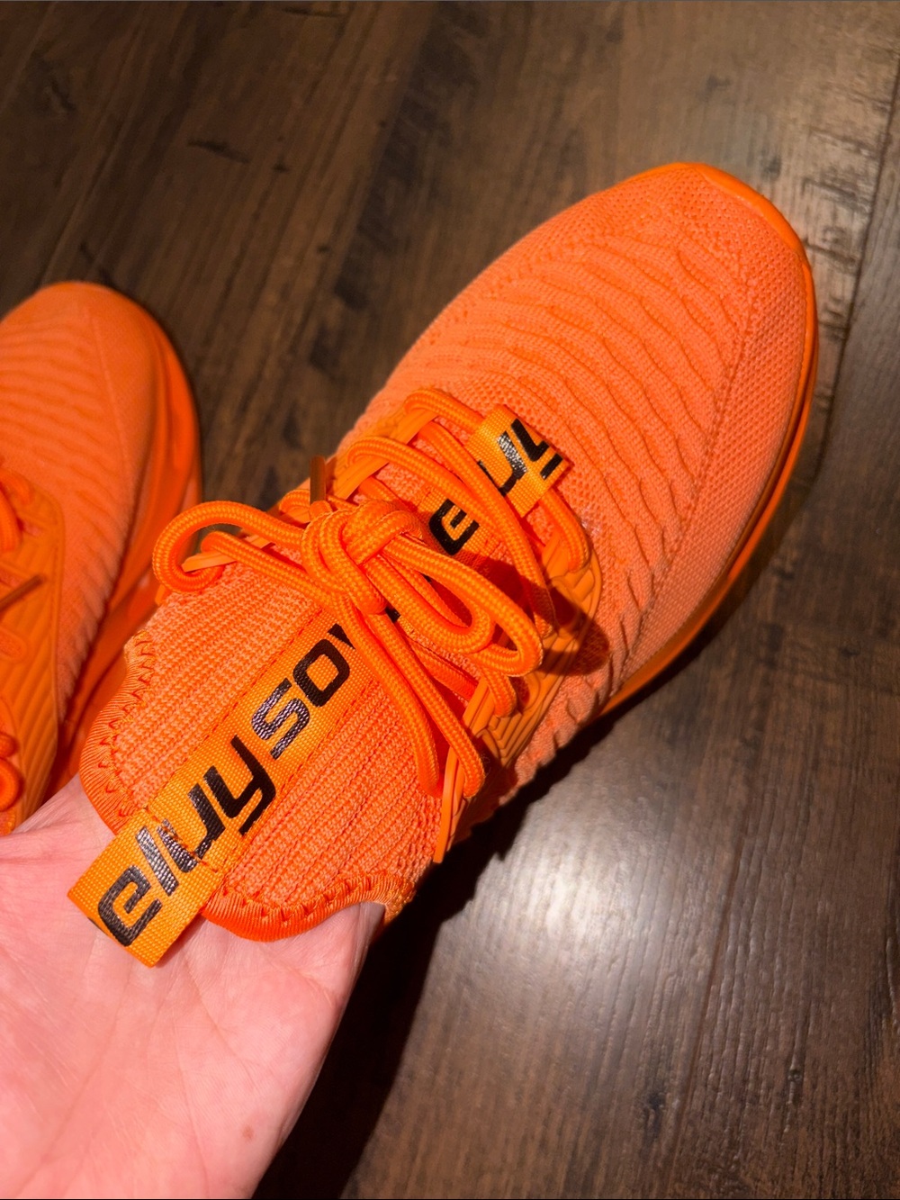 Women’s Lightweight Knit Sneakers in Bright Orange - Picture 9 of 9